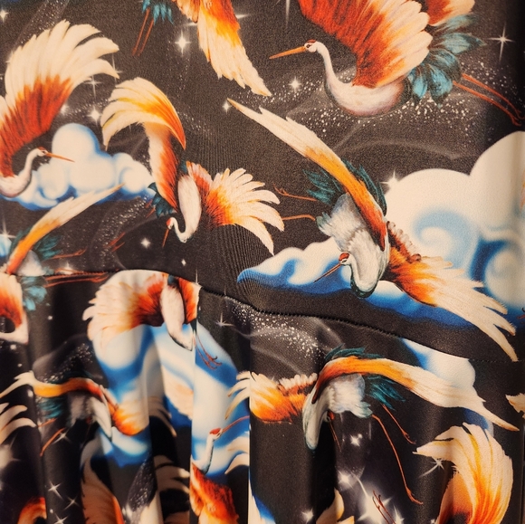 NWT Blackmilk Twilight Cranes Pocket Midi Dress M - Picture 4 of 5